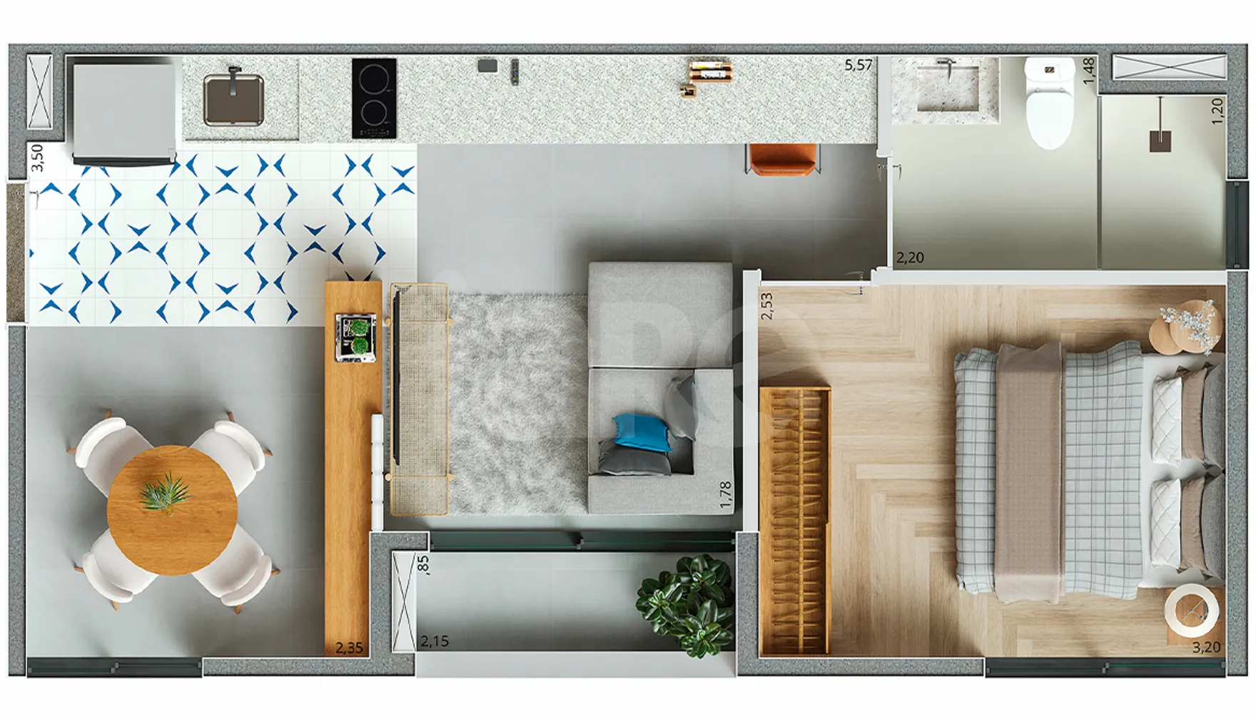Planta — Garden 40,97 m²