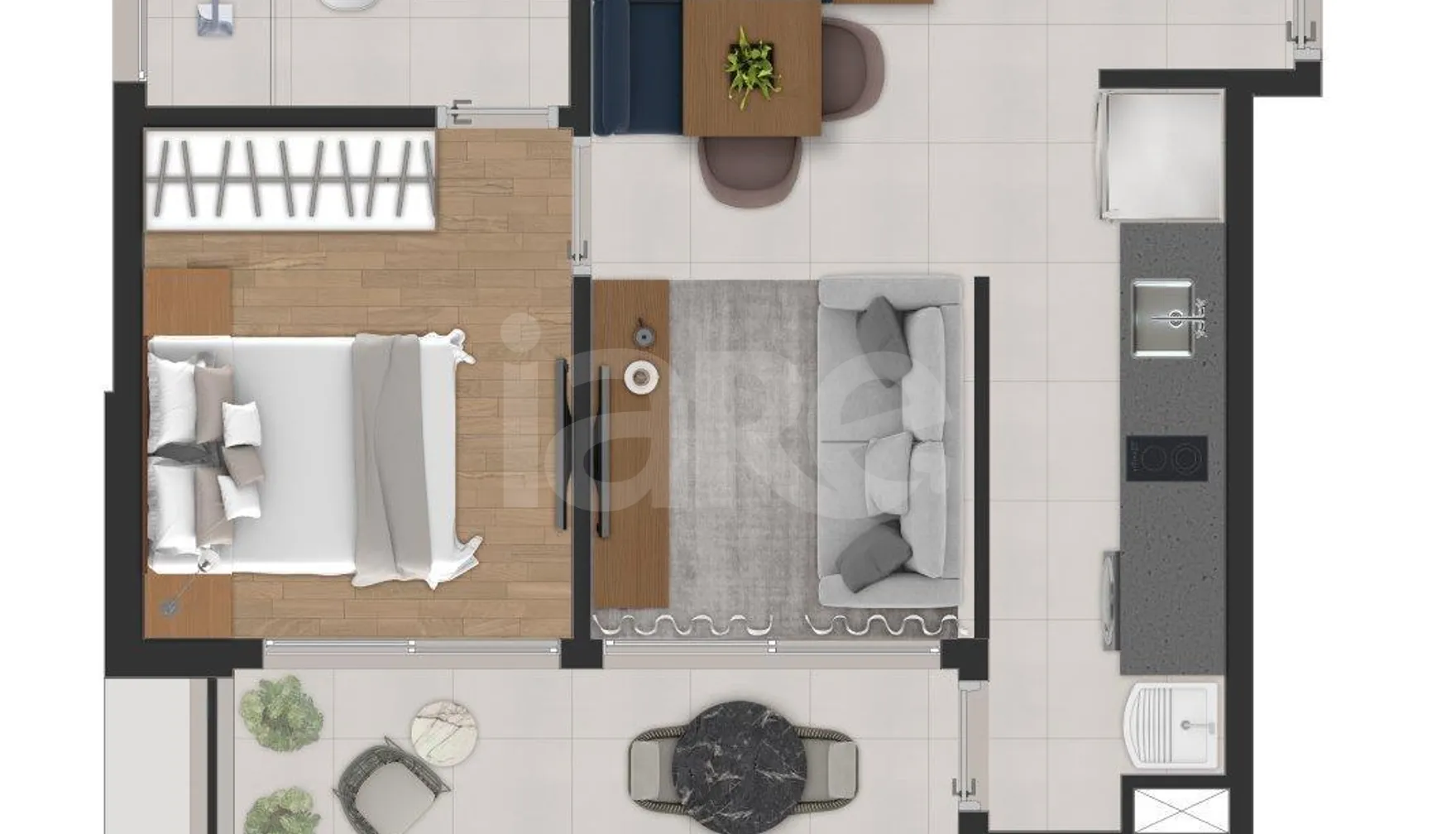 Planta — Apartamento 38,92 m²
