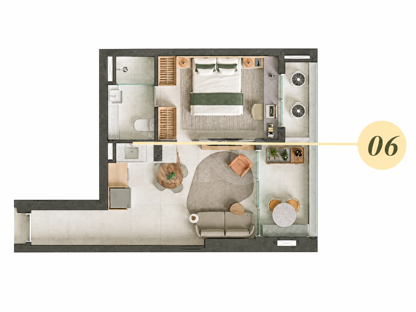 Planta — Quarto e Sala