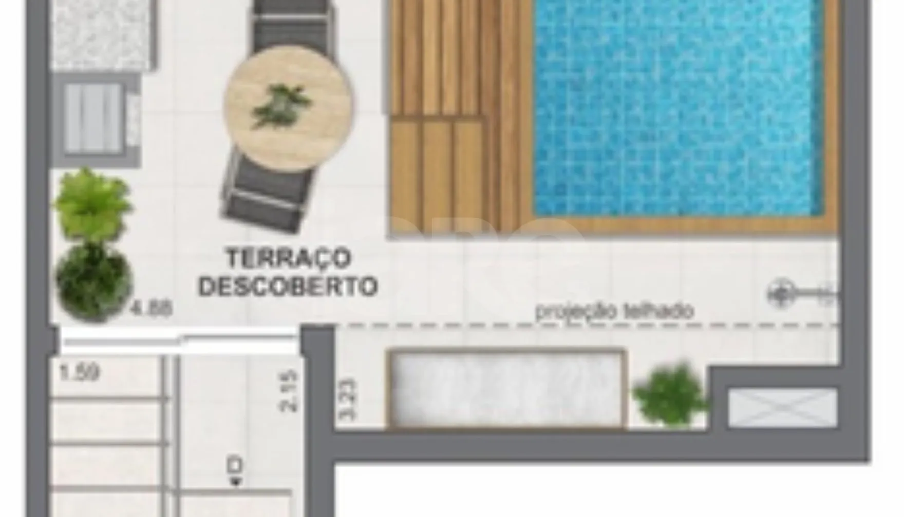 Planta — Cobertura Duplex 55,13 m²
