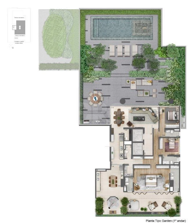 Planta — Garden 585,45 m²