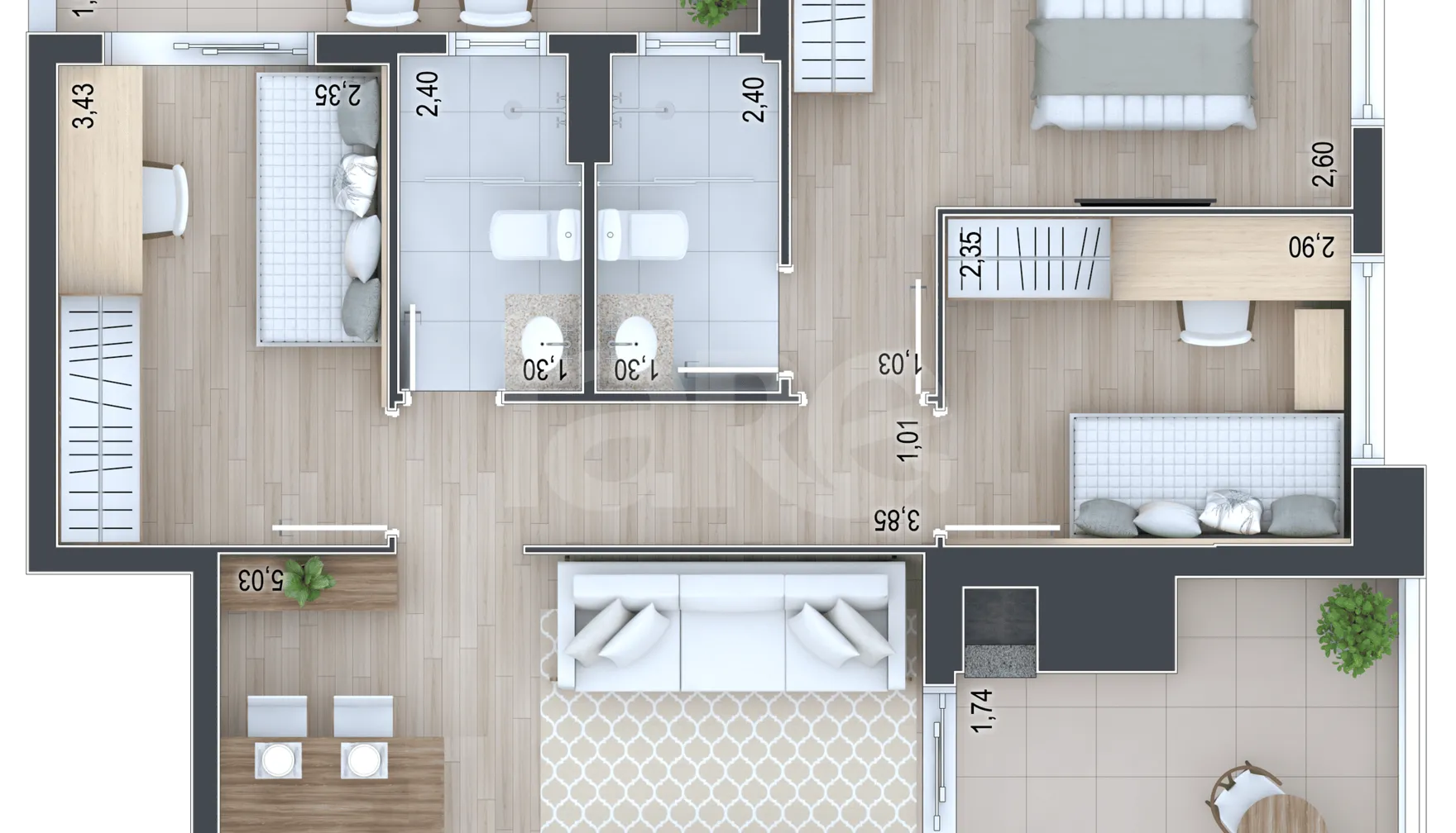 Planta — Garden 79,66 m²