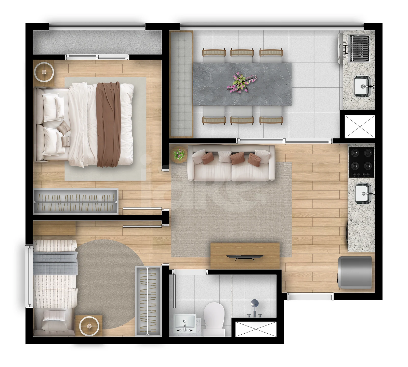 Planta — Apartamento 35,78 m²