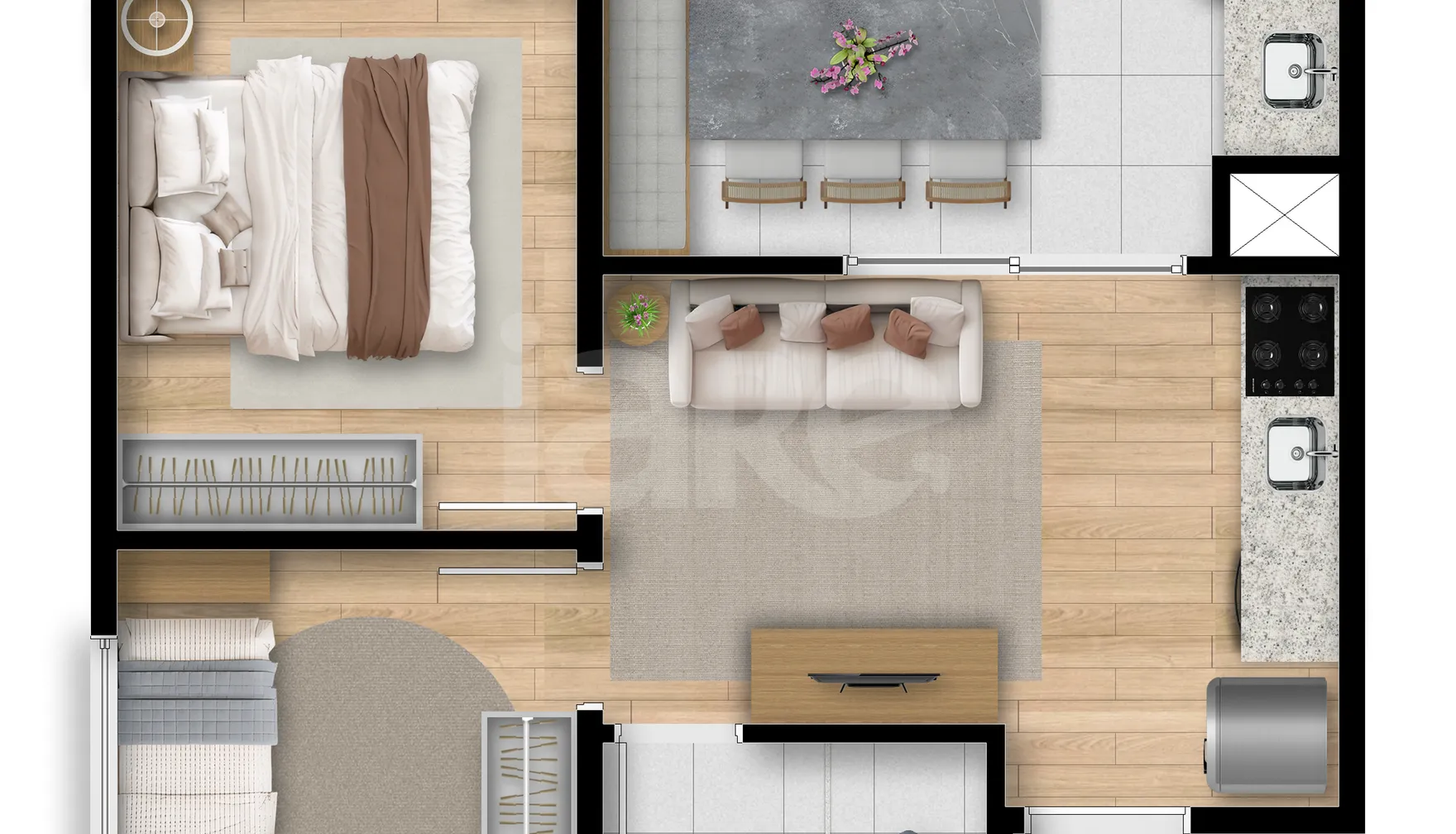 Planta — Apartamento 35,78 m²