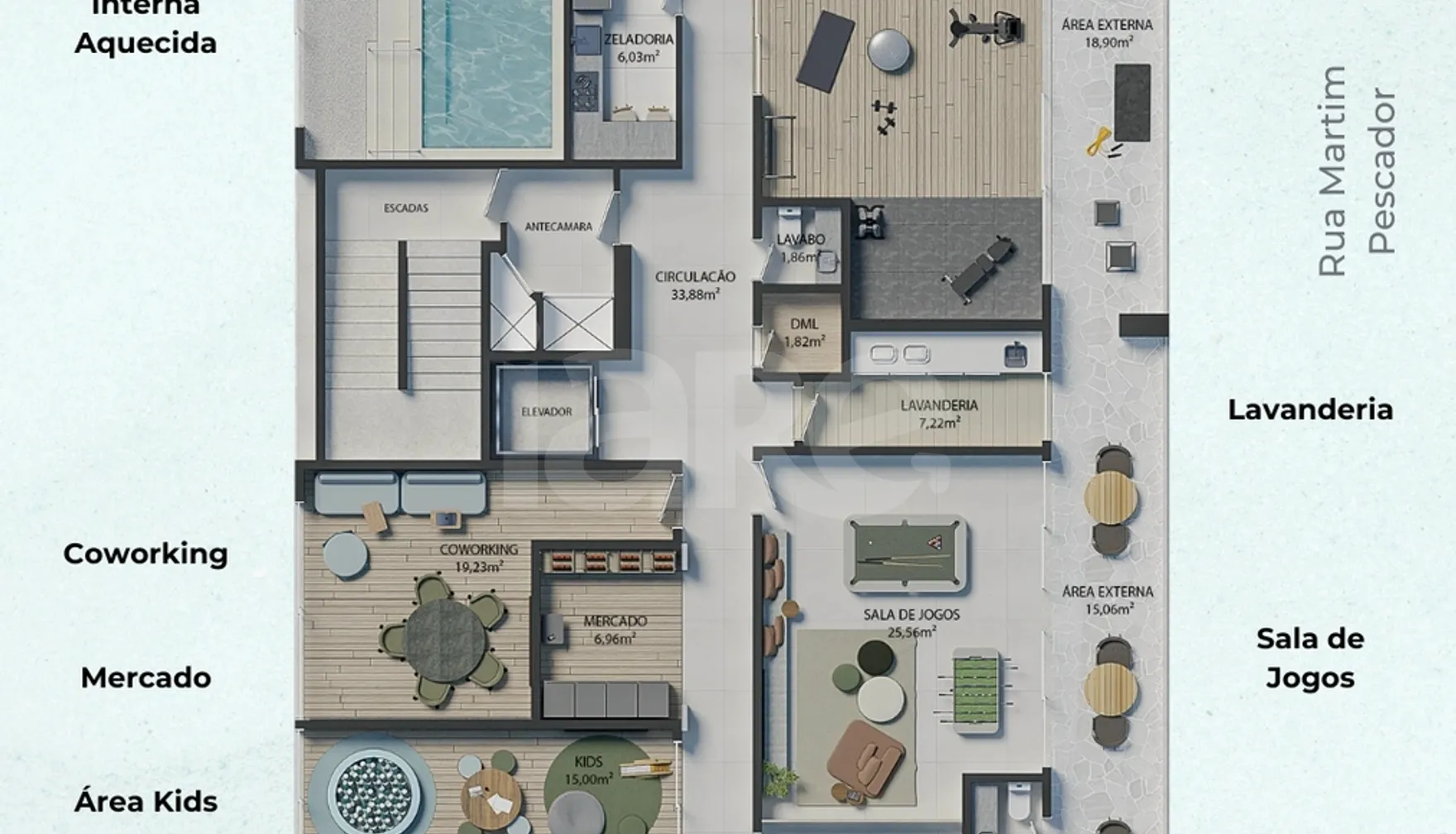 Planta — Pavimento lazer