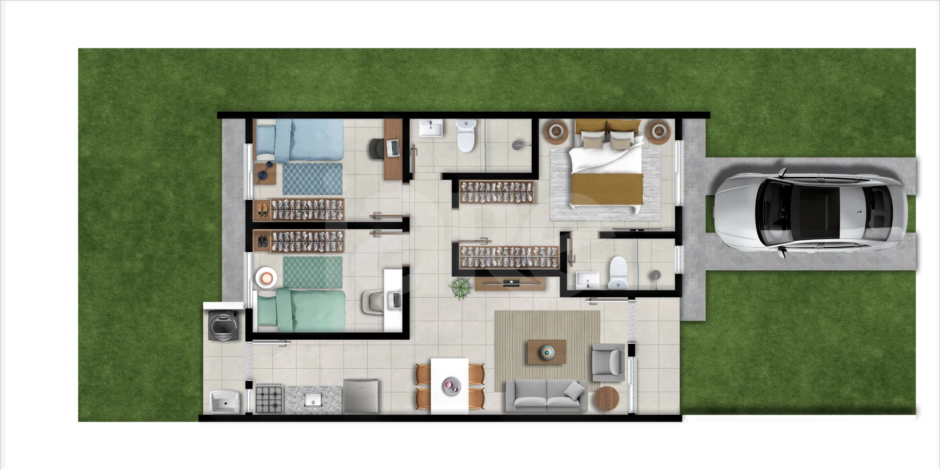 Planta — Casa em Condomínio 65,72 m²