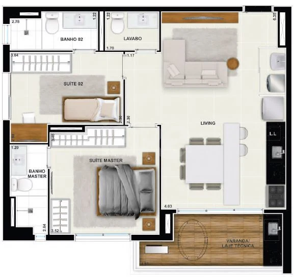 Planta — Garden 76 m²