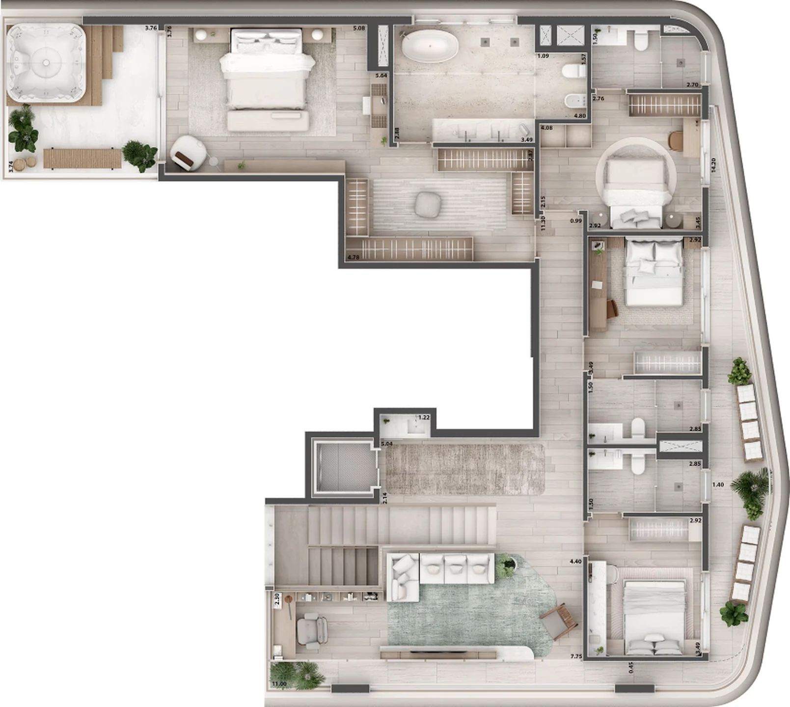 Planta — Cobertura Duplex 478,79 m²