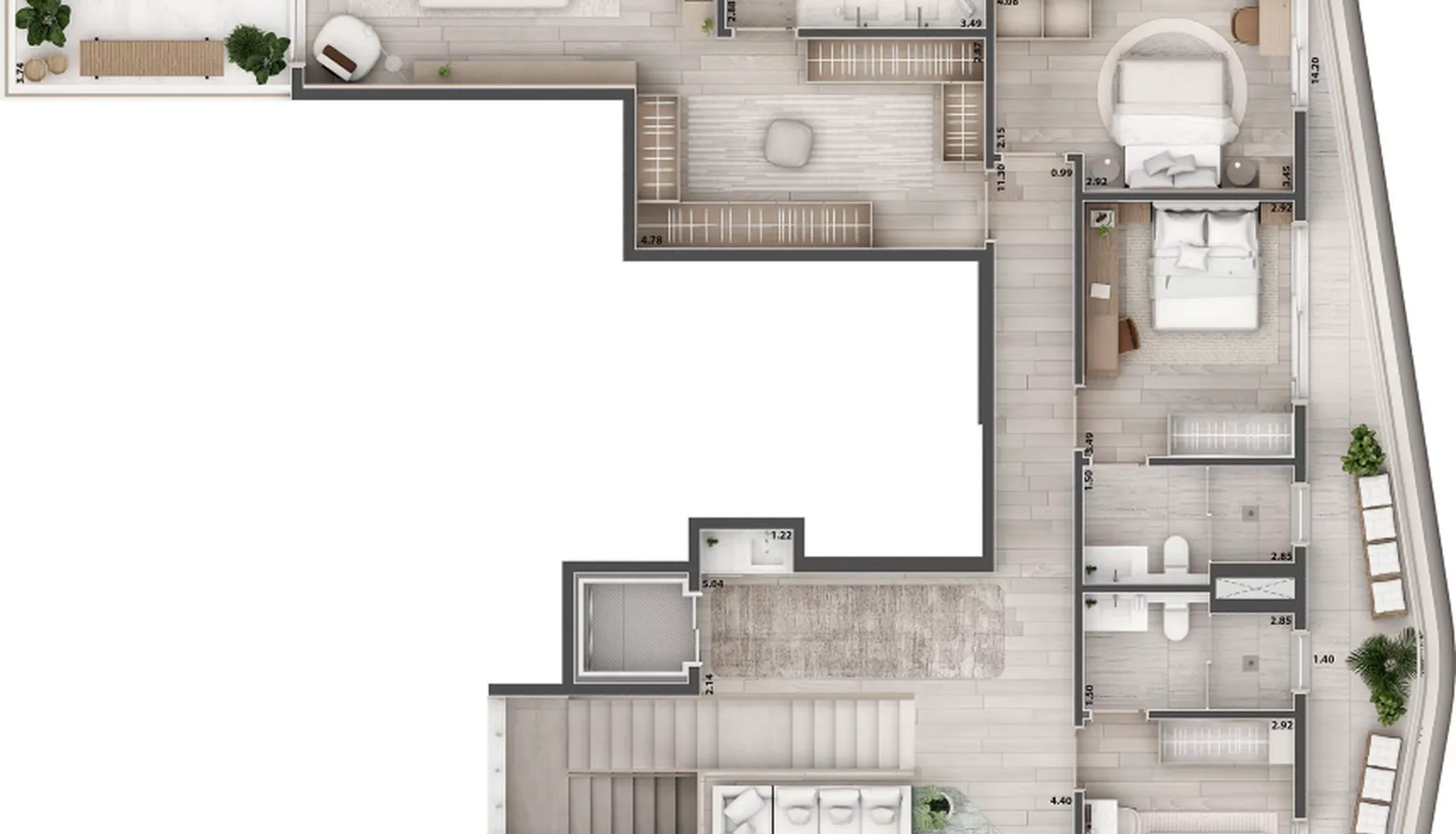 Planta — Cobertura Duplex 478,79 m²