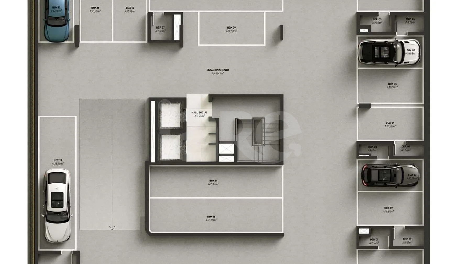Planta — Pavimento garagem 1