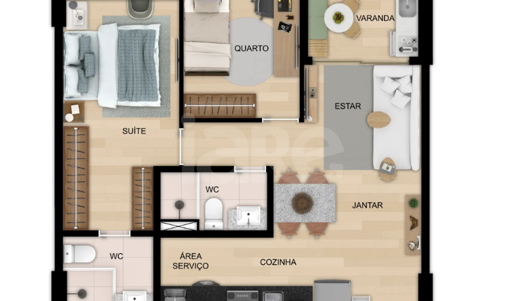 Planta — Apartamento 55,18 m²