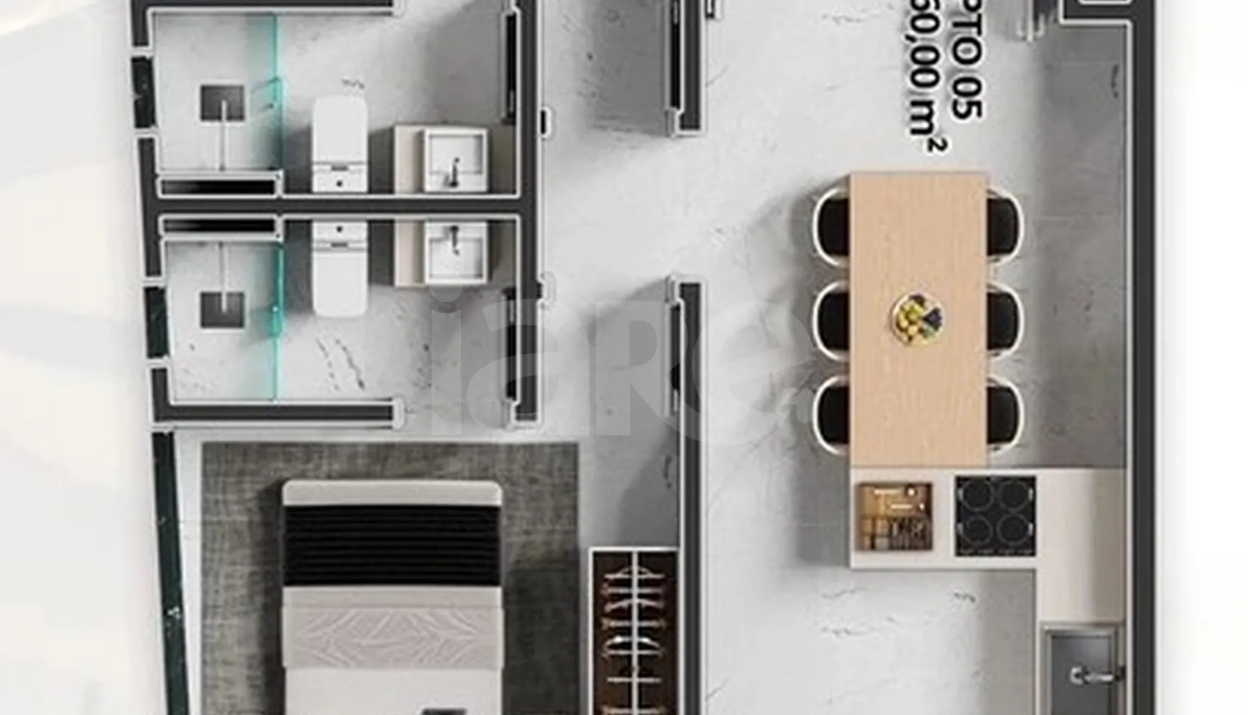 Planta — Apartamento 60 m²