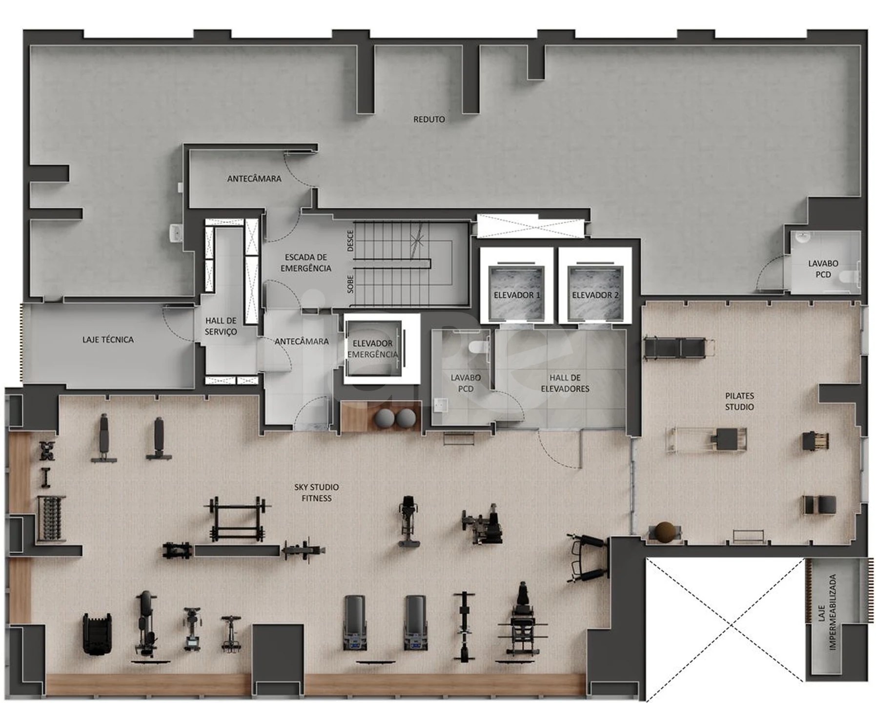 Planta — Pavimento fitness