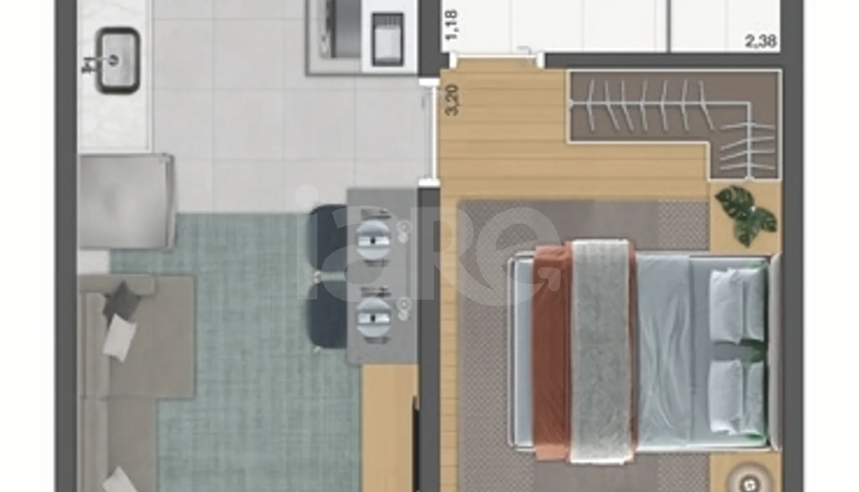 Planta — Apartamento 26,85 m²