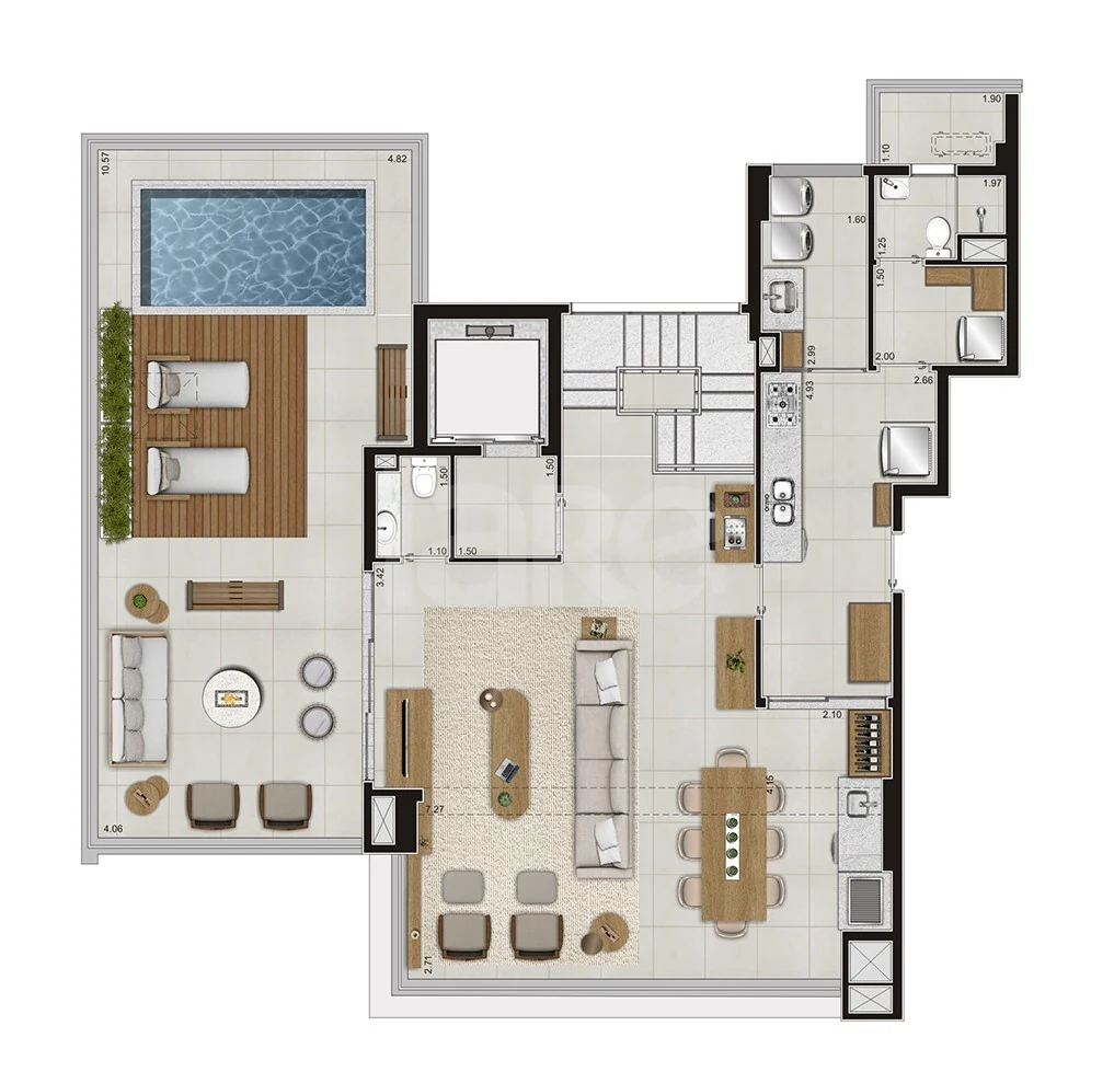 Planta — Cobertura Duplex 290,38 m²