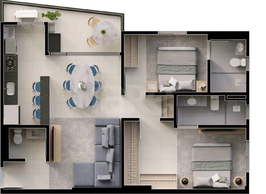 Planta — Apartamento 78,71 m²