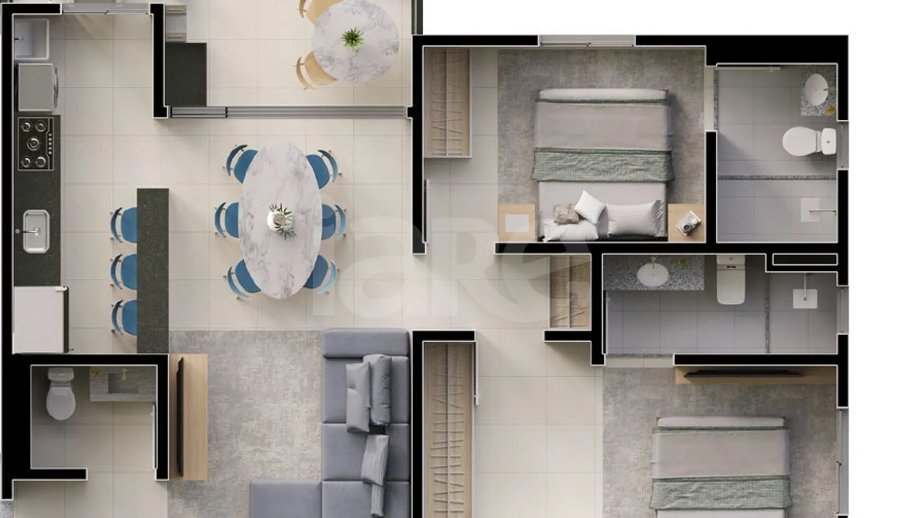 Planta — Apartamento 78,71 m²