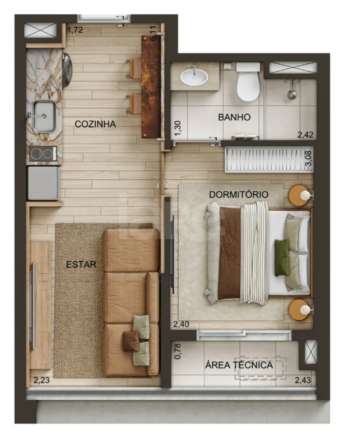 Planta — Apartamento 31 m²
