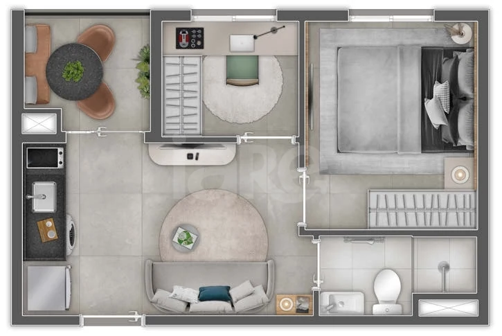 Planta — Apartamento 28,57 m²