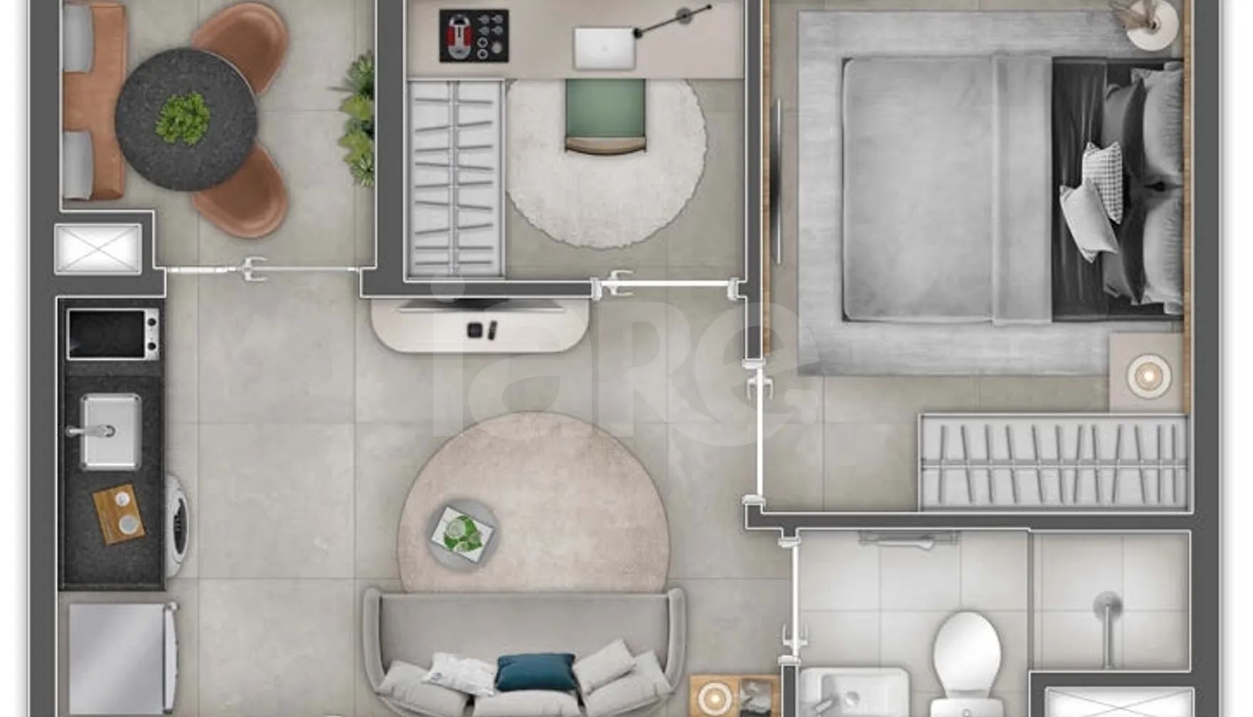Planta — Apartamento 28,57 m²