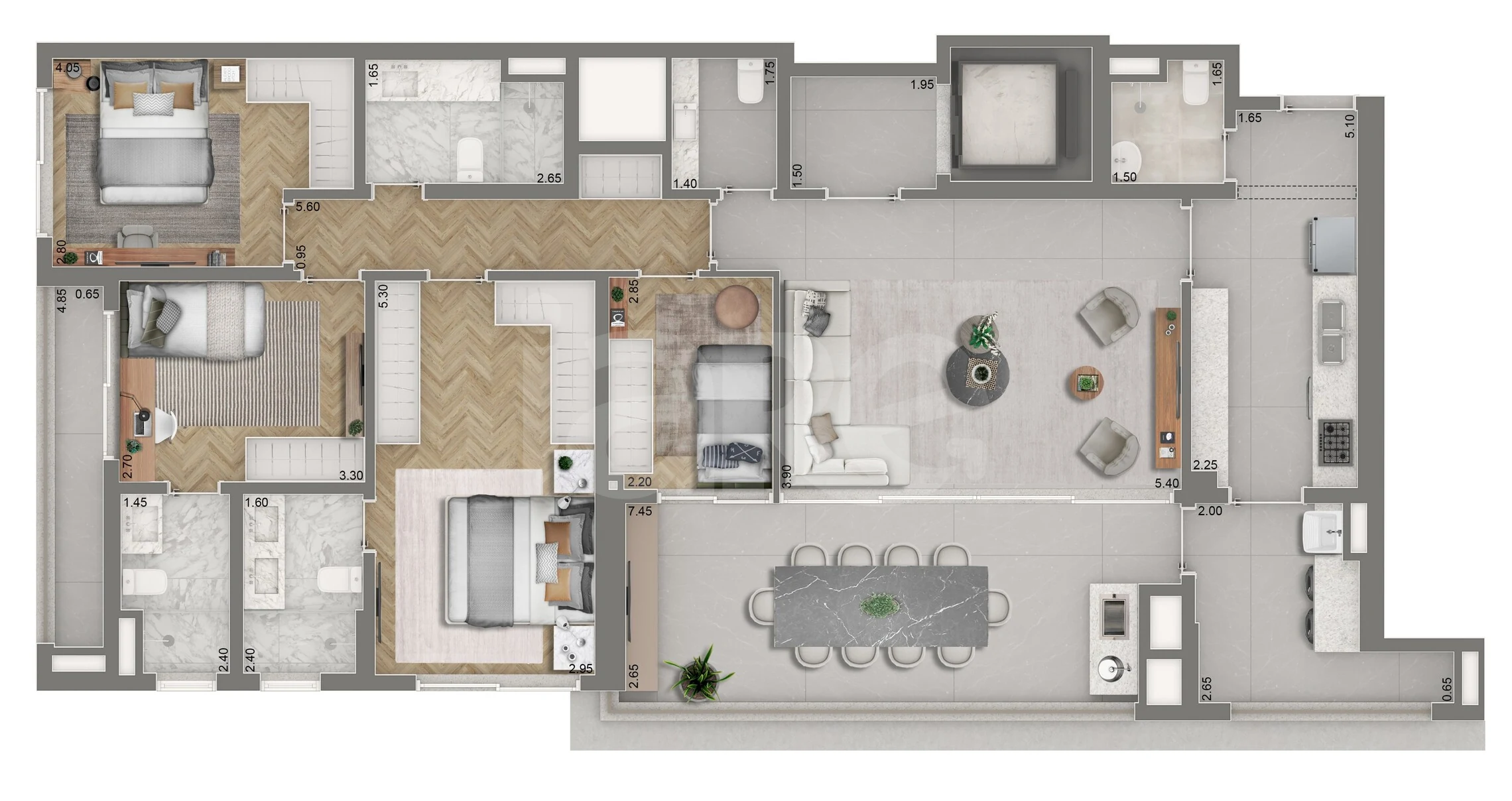 Planta — Apartamento 155 m²