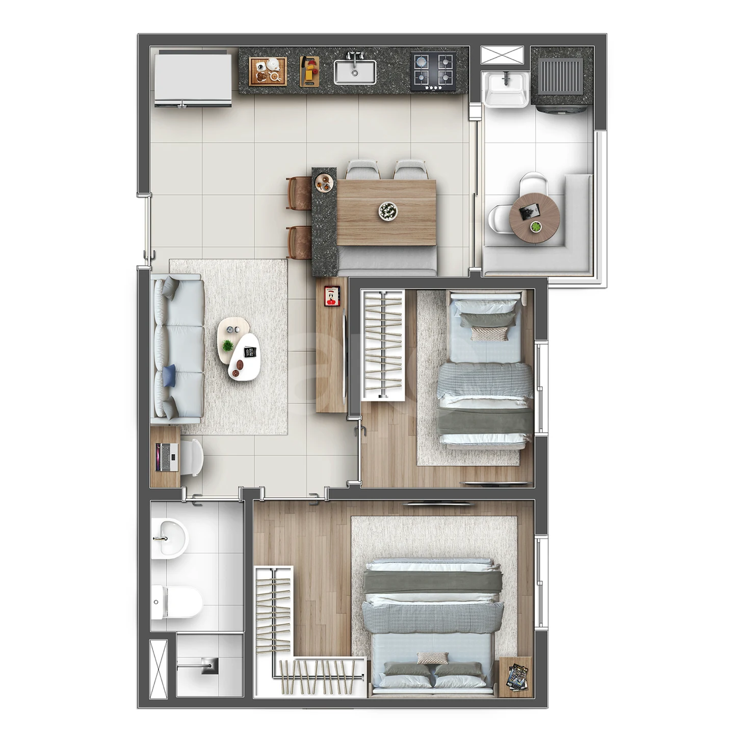 Planta — Apartamento 41,33 m²