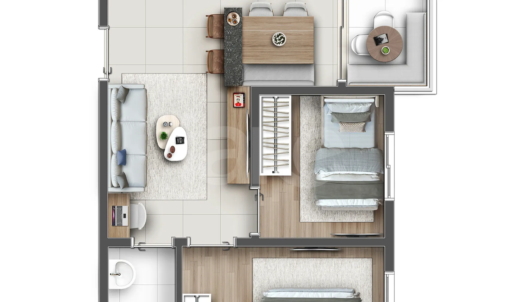 Planta — Apartamento 41,33 m²