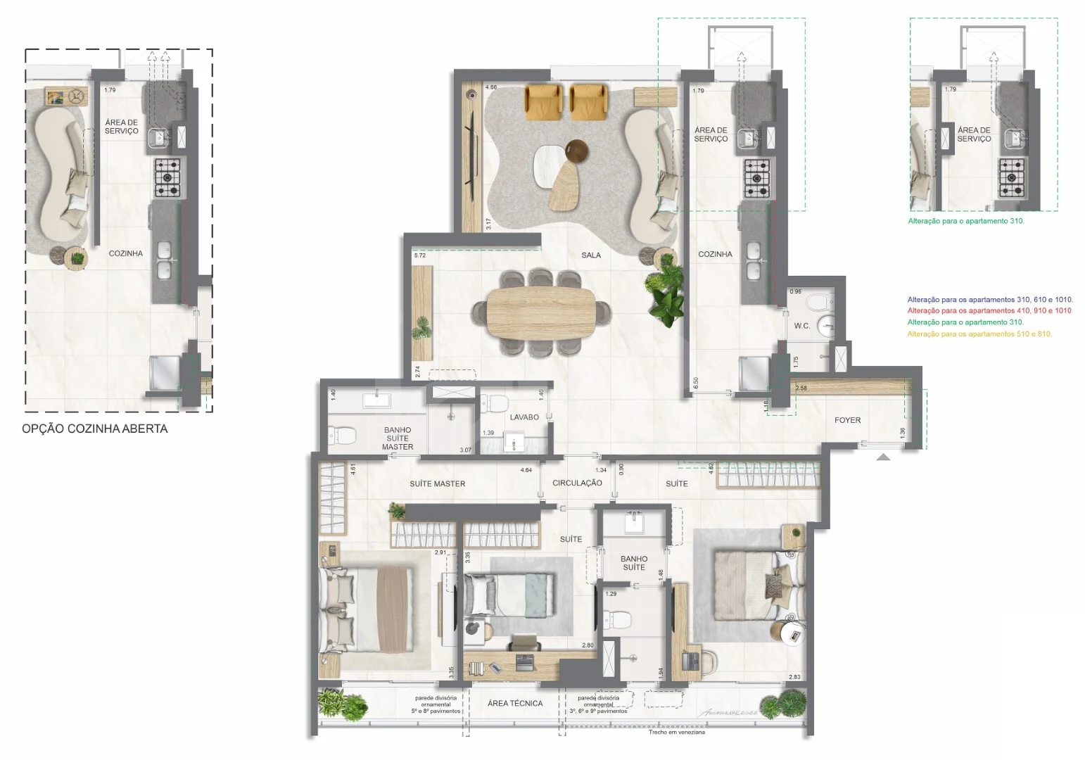 Planta — Apartamento 131,06 m²