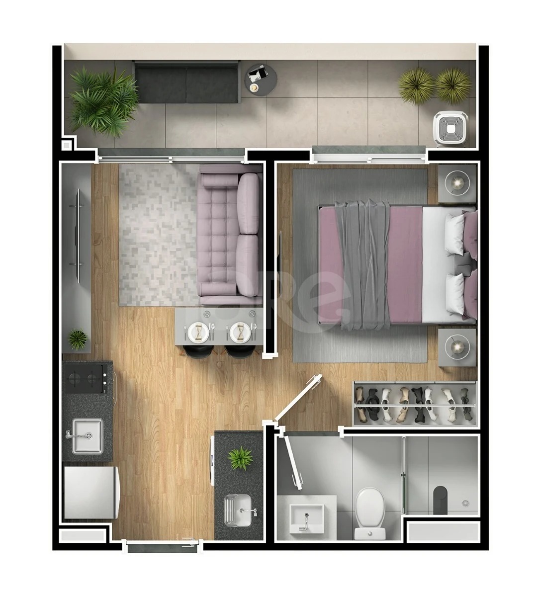 Planta — Apartamento 30,47 m²