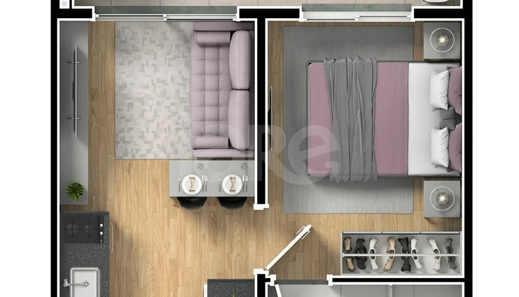 Planta — Apartamento 30,47 m²