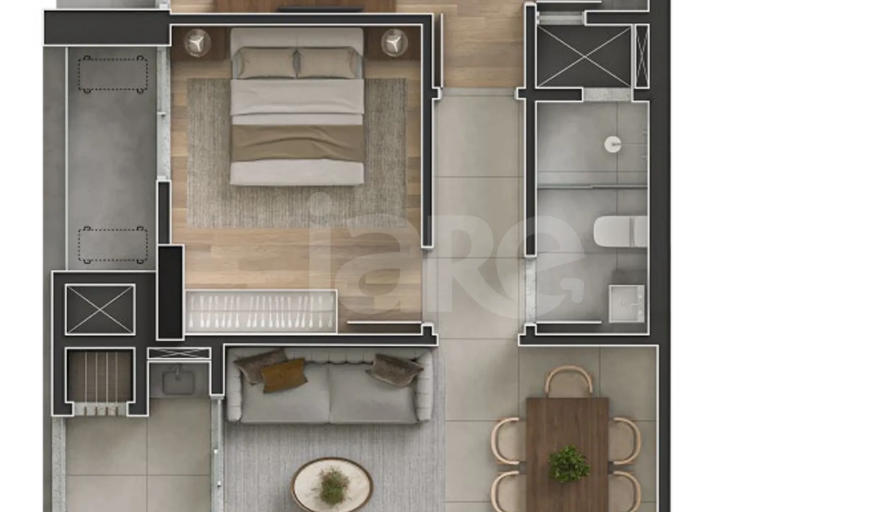 Planta — Apartamento 76,58 m²