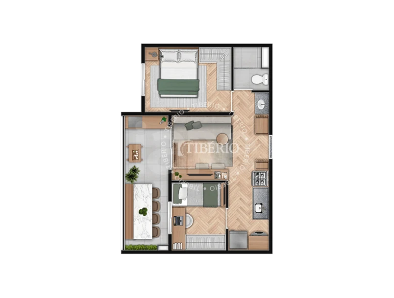 Planta — Apartamento 40,95 m²