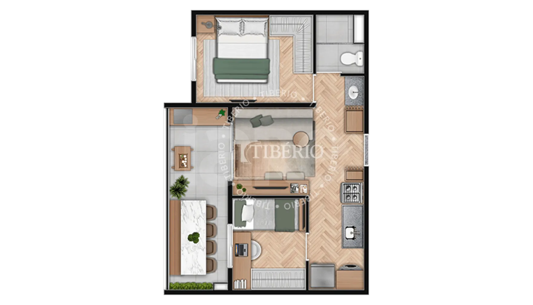 Planta — Apartamento 40,95 m²