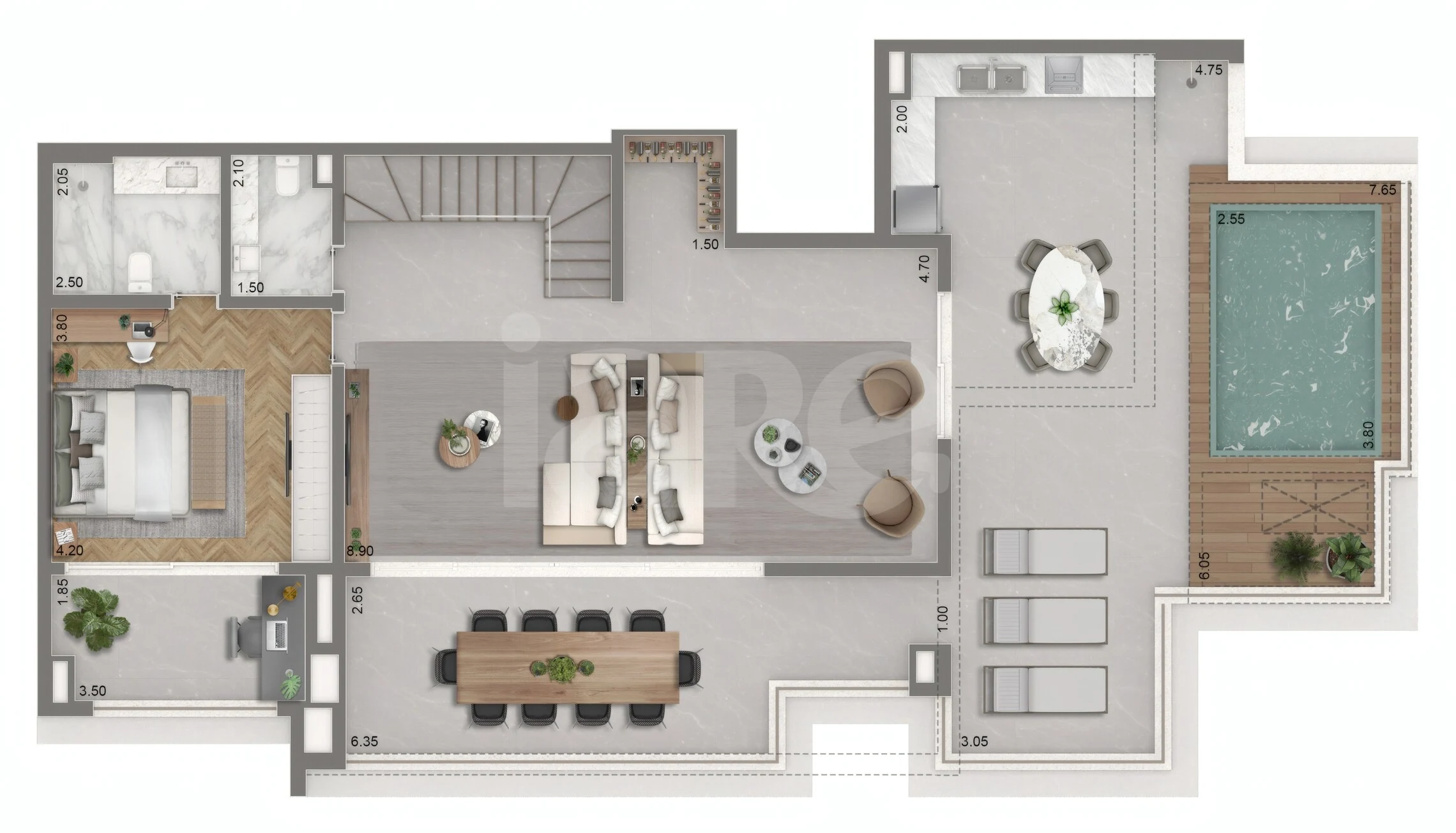 Planta — Cobertura Duplex 358 m²