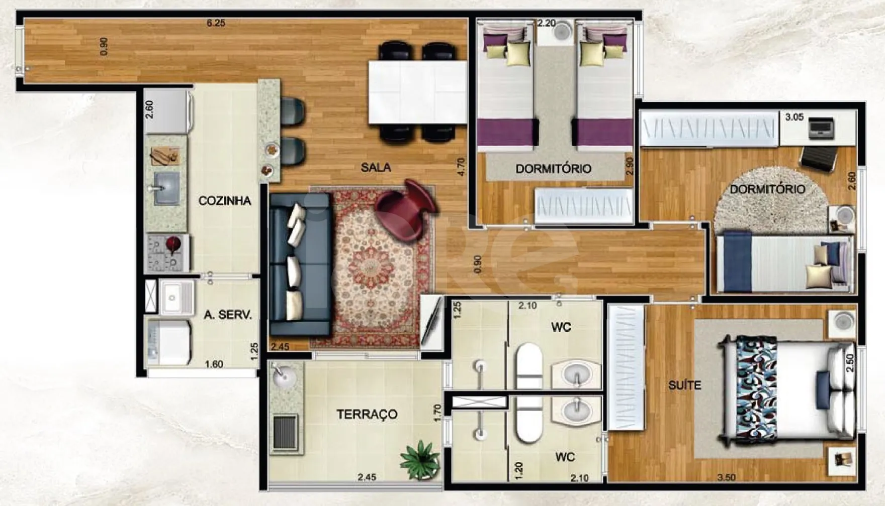 Planta — Garden 71,38 m²
