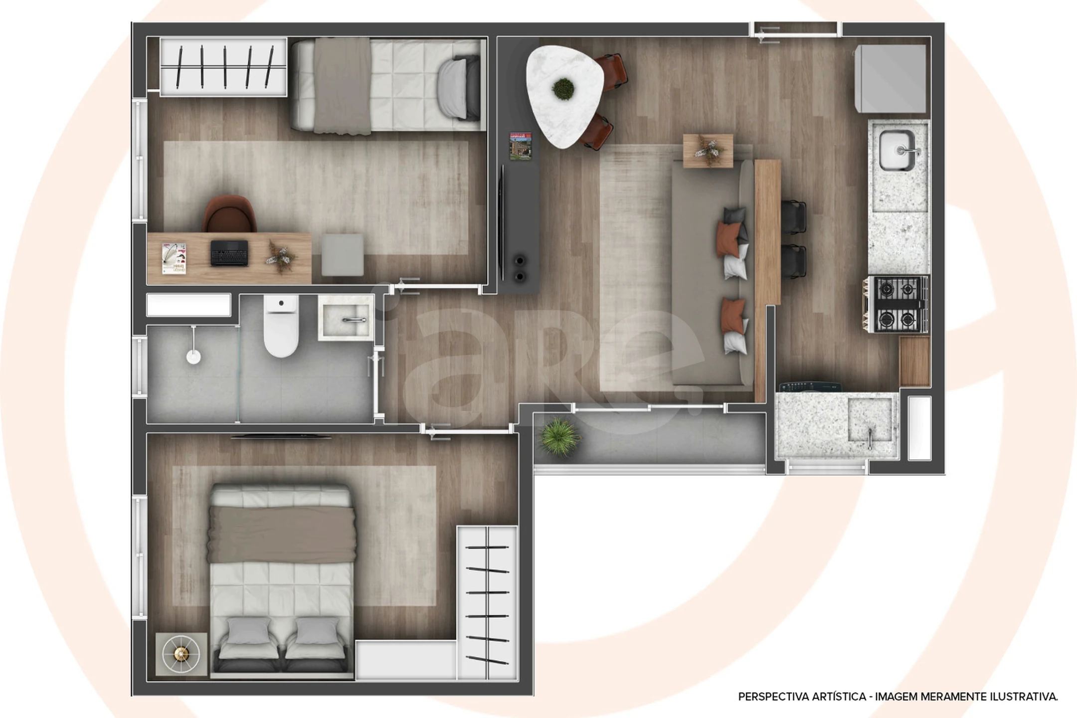 Planta — Apartamento 41,17 m²