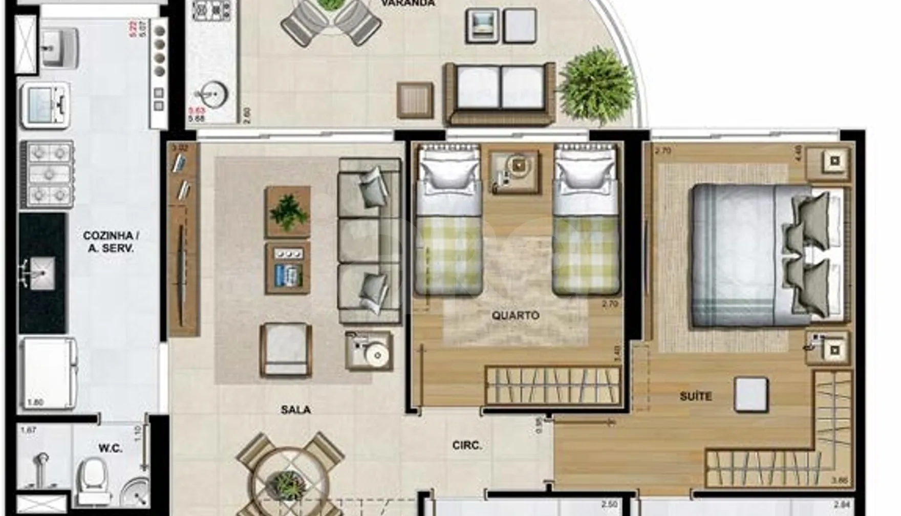Planta — Cobertura Duplex 158,16 m²