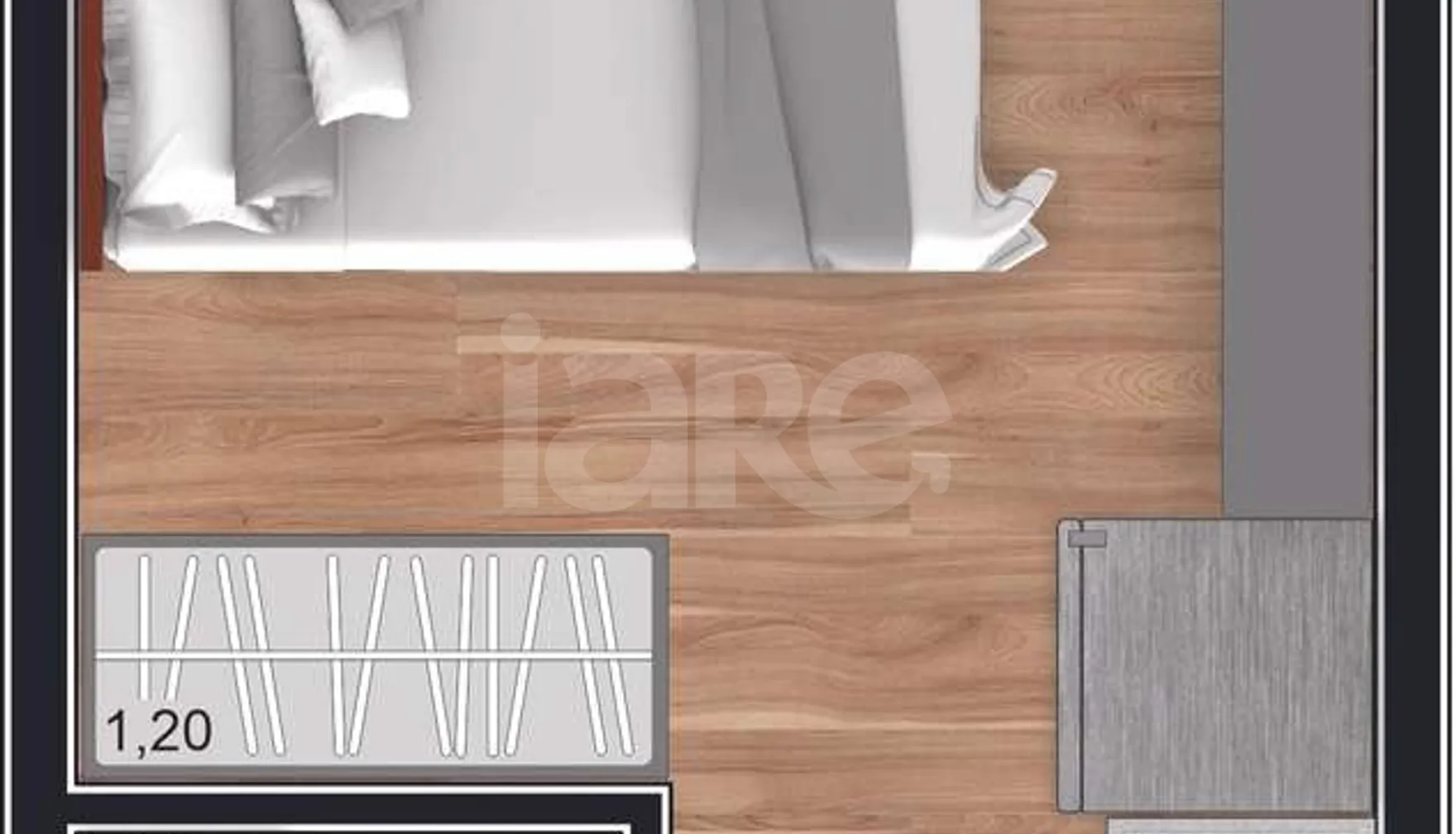 Planta — Studio 17,59 m²