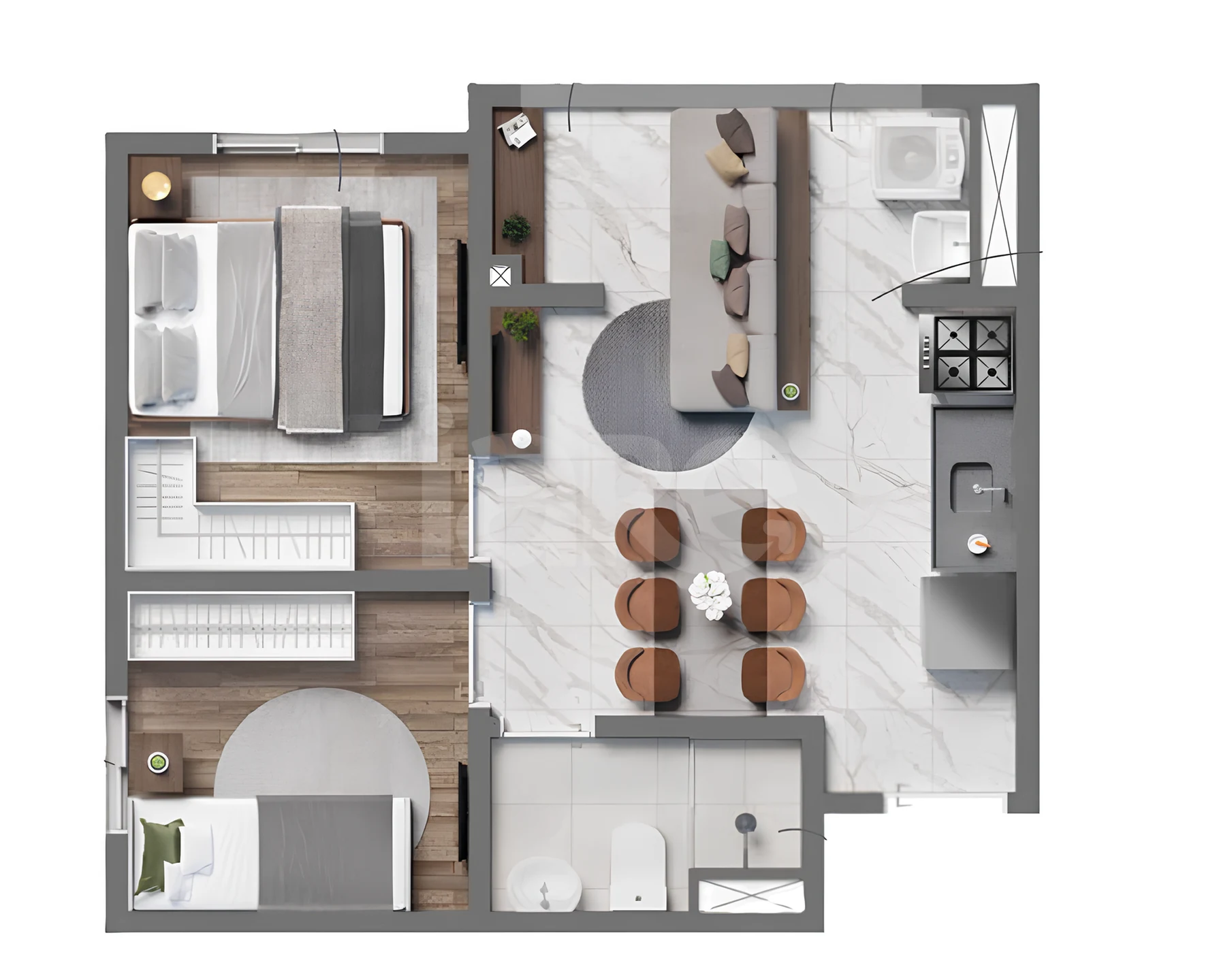 Planta — Apartamento 36,59 m²