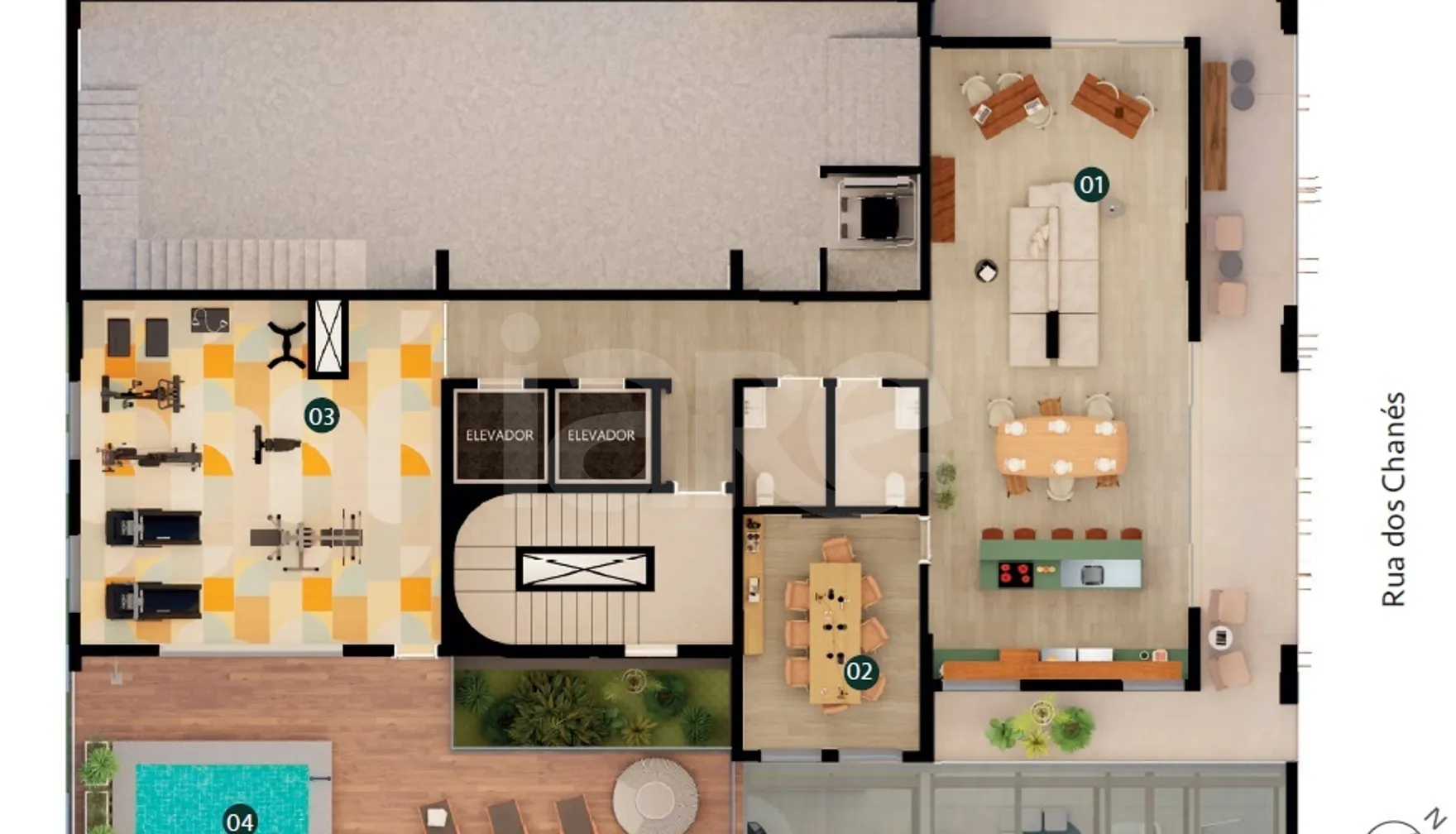 Planta — Pavimento lazer