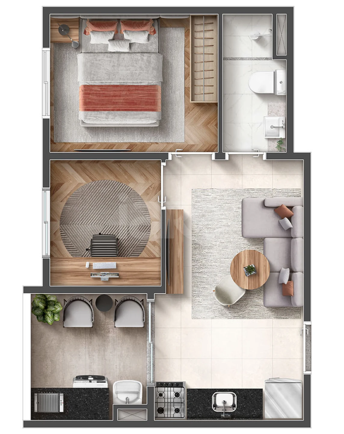 Planta — Apartamento 32,15 m²