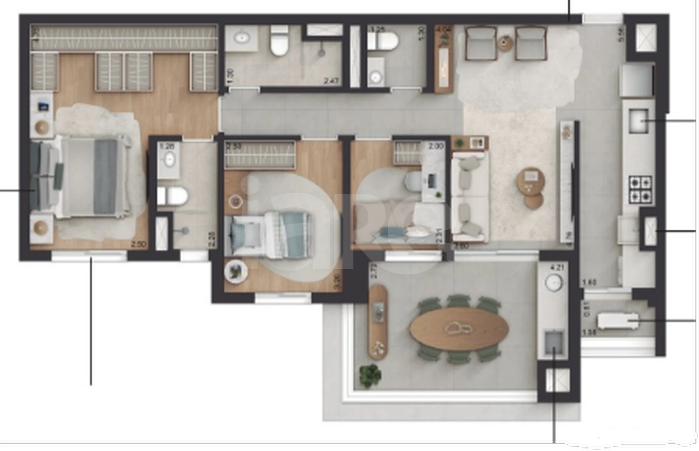 Planta — Apartamento 90,11 m²