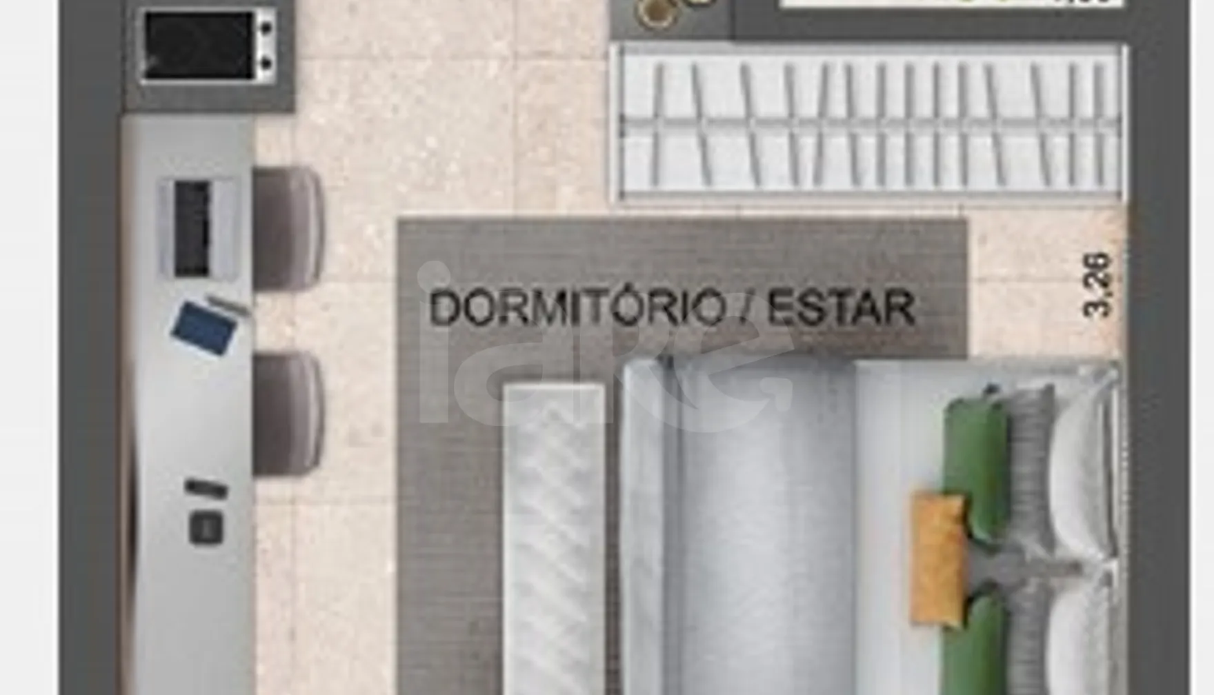 Planta — Studio 29,98 m²