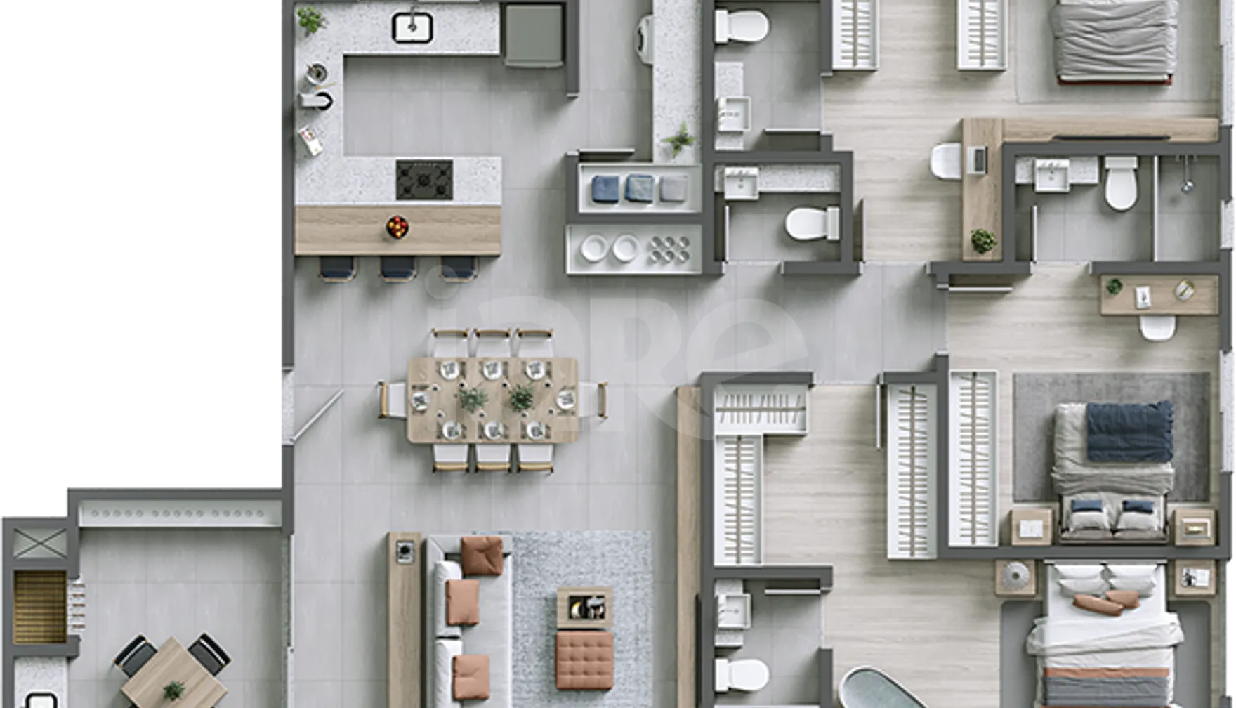 Planta — Apartamento 135,88 m²