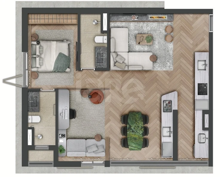 Planta — Apartamento 59 m²