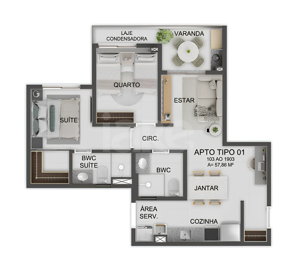 Planta — Garden 74,11 m²