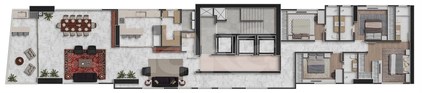 Planta — Apartamento 262 m²