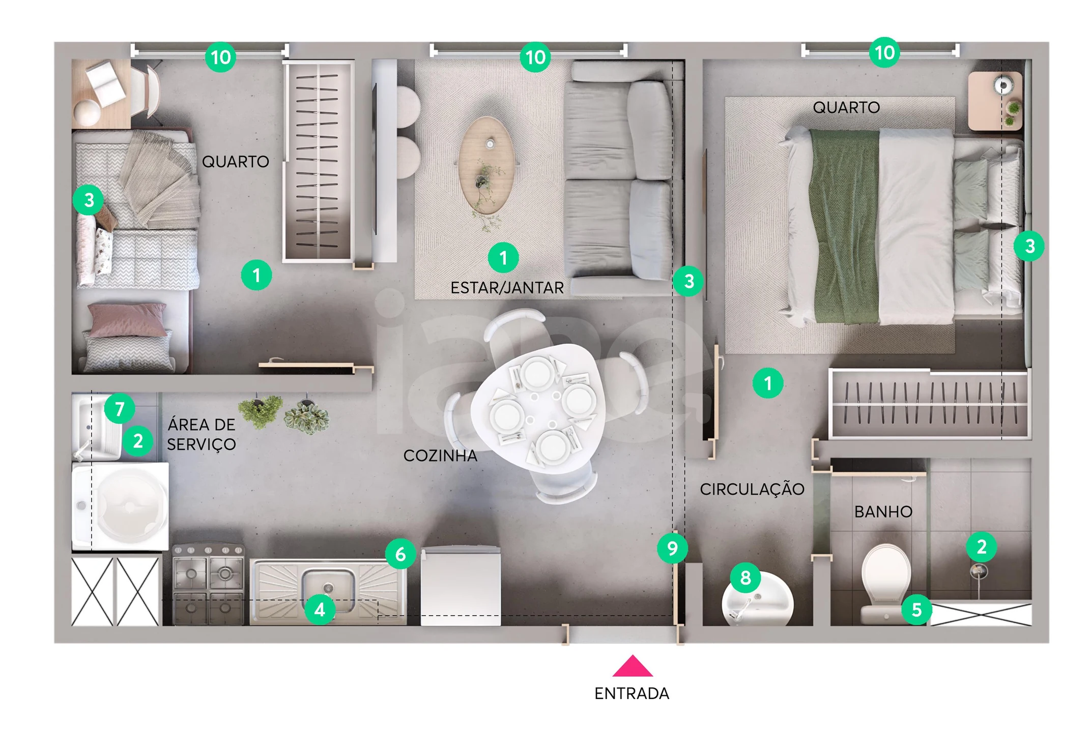 Planta — Apartamento 33,78 m²