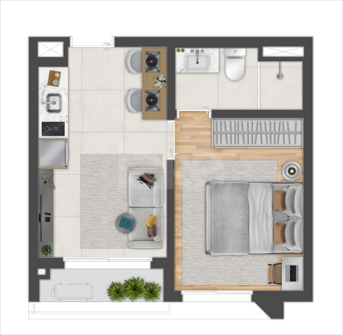 Planta — Apartamento 31,03 m²