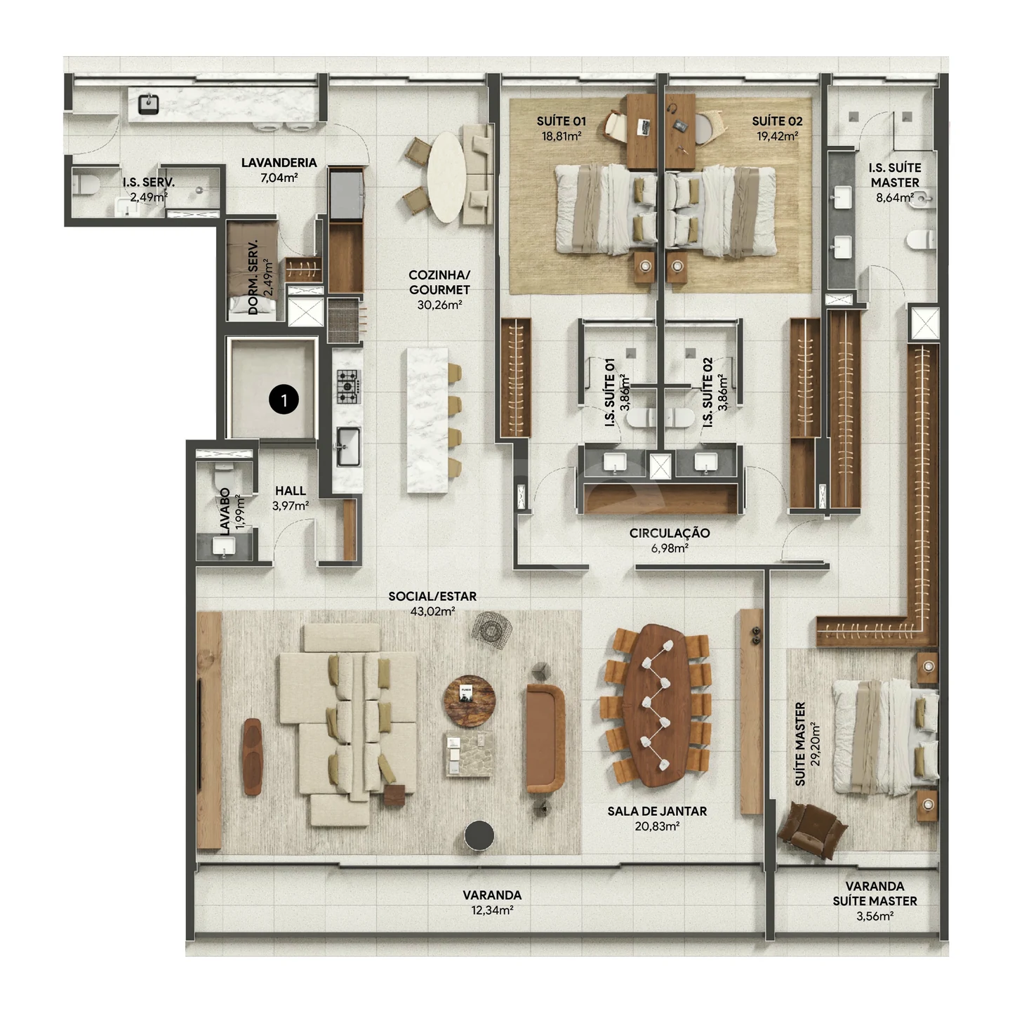 Planta — Apartamento 249,56 m²